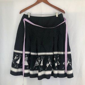 Vintage Liz Claiborne Pleated Novelty Skirt 12 Petite Large Polka Dot 90s